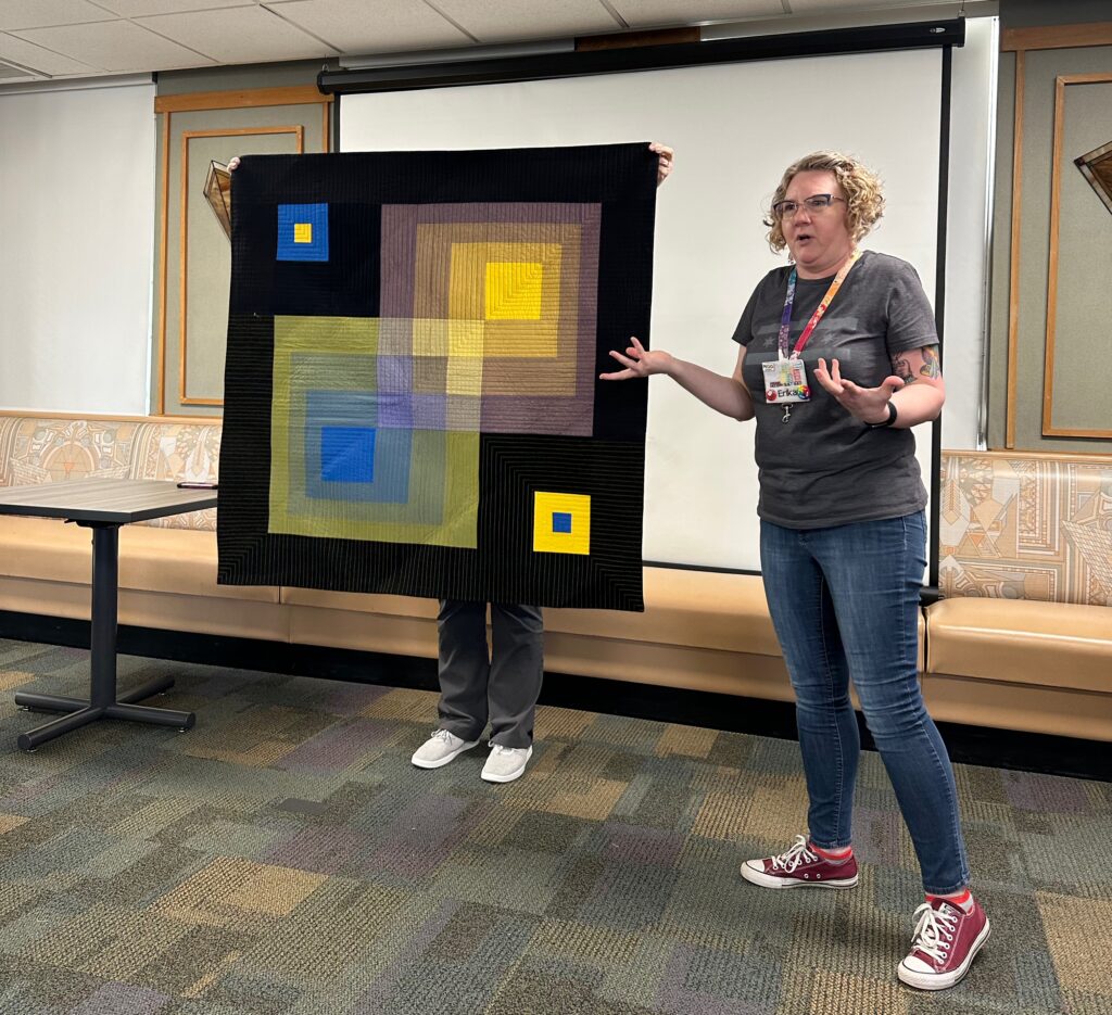 Erika Mulvenna shared a quilt all about how yellow and blue don't always make green...